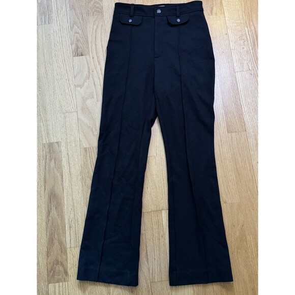 Everlane Women’s The Work It Pant Ponte Knit Crop Flare Black Size 4 - Picture 1 of 13